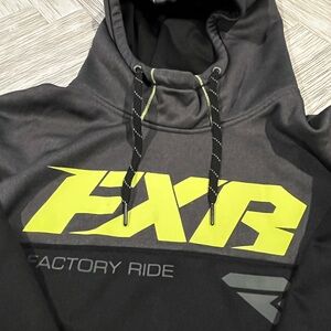 FXR Men's Black and Hi-Viz Yellow Hoodie